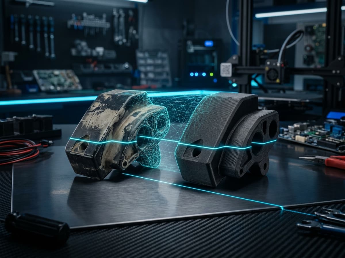 Recreación y escaneo 3D de piezas plásticas descatalogadas